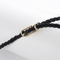 Ceinture en cuir PU tressée étroite et décontractée pour filles, avec boucle en alliage, pour robe, jupe ou pantalon, 110-130 cm, Chine