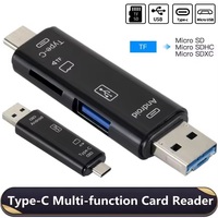 Tipo C y Micro USB y USB 3 en 1 Lector de tarjetas Universal OTG TF de alta velocidad para encabezados de extensión de computadora de teléfono Android