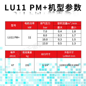 เครื่องอัดอากาศแบบสกรูแม่เหล็กถาวรระบายความร้อนด้วยน้ำมัน Fuda Lu11 Pm+ สำหรับอุตสาหกรรมแบบตั้งพื้น - Product Image 4