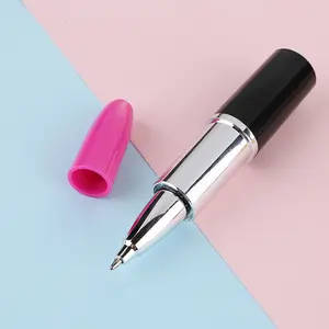 Penna creativa a sfera Kawaii carina penna promozionale a forma di rossetto in plastica con Logo