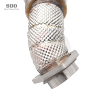 Downpipe SDO yang telah ditingkatkan dengan peredam panas, hasil akhir mentah untuk Ferrari F430 4.3L Spider Berlinetta V8 2004-2009 F131EVO