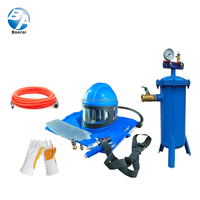 Casque de sablage avec tube de refroidissement d'air et filtre purificateur d'air respirable