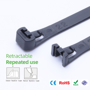Attache-câble réglable et <span class=keywords><strong>réutilisable</strong></span> 4,8*150mm, attaches-câbles en nylon - Product Image 4