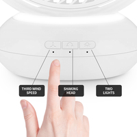 Ventilateur de table lumineux LED haute vitesse de 7 pouces pour ordinateurs de bureau portables avec contrôle à trois vitesses DC 5V chargeant une batterie de 4000 Mah