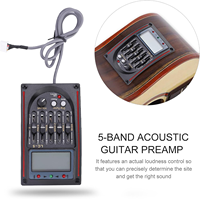 Acoustic Guitar EQ LC-5 Professional Amplifier 5 Band Equalizer LCD Digital Tuner Low Noise Piezo Plastic Pickup