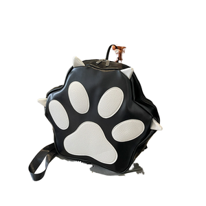 Y2K Style Cat Paw Cartoon Backpack <b>Purse</b> PU <b>Leather</b> Zipper Portable Creative Sweet Students Bags Japanese Style Polyester - Product Image 3