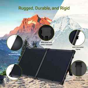 Panel Solar Plegable Portátil de 100W 200W con Cable Largo, Kit de Viaje Rígido Totalmente Negro, Cargador de Energía Solar para Acampar para Dispositivos de 12V - Product Image 4