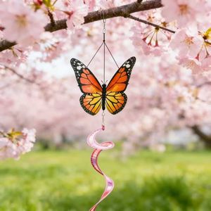 Nieuwe lente buiten camping tuin decoratie regenboog vlinder roterende windstrip windspinner streamer - Product Image 1