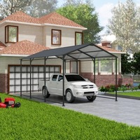 En stock – Abri de voiture 20x20 pieds toutes saisons avec structure en acier renforcé, abri de garage extérieur double sur mesure pour voiture, toit robuste