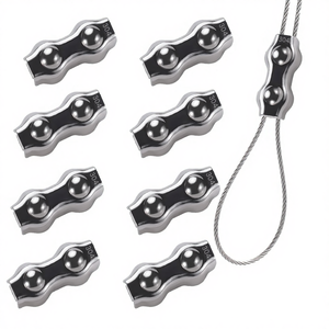 Clips de câble en acier inoxydable M3 duplex non réglables, double boulon, pince à câble, 2 poteaux, diamètre de câble de 1/8 pouce (1,5 mm-3 mm) - Product Image 1