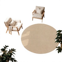 Home Living Room Rug Short Pile Solid Color Modern Design Washable Stain Resistant Polyester Color Dark Beige Size