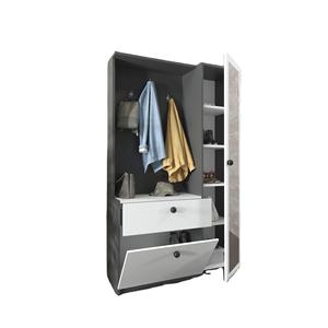 Organizador de Almacenamiento Moderno para Entrada, Zapatero con Espejo y Perchero para Vestíbulo o Recibidor - Product Image 4