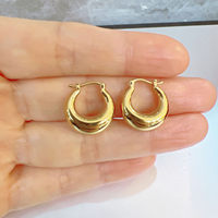 Boucles d'oreilles créoles épaisses en or véritable 18 carats AU750 pour femmes, dernières tendances, bijoux fins