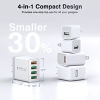 Chargeur rapide HNT 4 USB GaN 40W, bloc de charge 3.1A USB-A, chargeur mural, cube de charge pour téléphone portable, adaptateur humidificateur