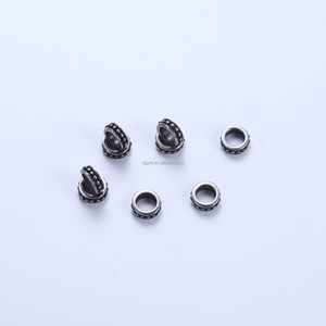 Al por mayor: Cuentas espaciadoras de acero inoxidable plateado antiguo, cuentas sueltas decorativas con formas de calavera, fútbol, pez, corazón y tubo, accesorios para pulseras DIY - Product Image 6