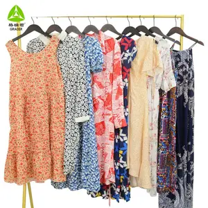 Container Van Korea Gebruikte Kleding Kleding Dames Katoenen Jurk Ukay Bundel Leverancier