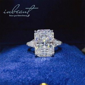 Bạc 925 gốc 10 Carat rực rỡ rạng rỡ cắt kim cương kiểm tra quá khứ D màu moissanite Nhẫn cưới cho phụ nữ đồ trang sức mỹ - Product Image 1