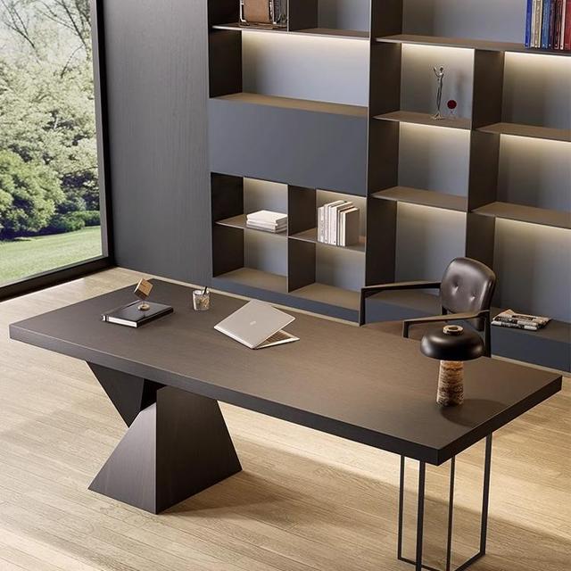Italian Luxury Minimalist Modern Desk High-End Solid Wood Simple Computer Desk for Home Office Boss Table