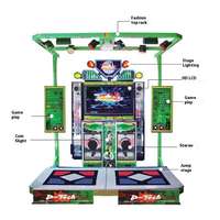 Machine d'arcade de danse de 47 pouces, jeu de danse pour deux joueurs, machine de danse à détection de mouvement, jeu d'arcade musical interactif