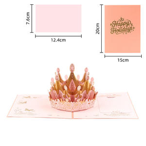 Custom Ins 3D Pop up Luxury Crown Design Happy Holiday Graduation Paper <strong>Card</strong> for Women Wife <strong>Mother</strong> Daughter <strong>Grandma</strong> Girlfriend - Product Image 6
