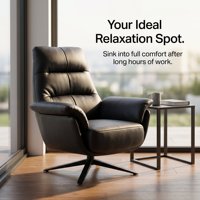 Fauteuil de loisirs pivotant en cuir moderne, fauteuil ergonomique à dossier haut, fauteuil d'appoint rotatif en cuir PU pour la maison et le bureau