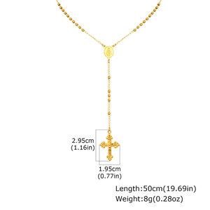 Collar de cuentas de moda chapado en oro PVD de 14K y 18K, de acero inoxidable 316L personalizado, joyería fina, collares, rosario de fe para mujer - Product Image 6