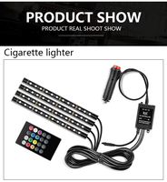 Nouvel arrivage Lumière LED ambiante à distance 12V Multicolore Éclairage d'ambiance décoratif pour voiture APP Musique Commande vocale Accessoires d'éclairage pour voiture