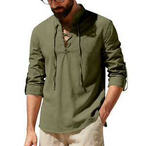 <span class=keywords><strong>Camisa</strong></span> de <span class=keywords><strong>Lino</strong></span> Piqué Personalizada al por Mayor para Hombre, Transpirable, Diseño ODM - Product Image 2
