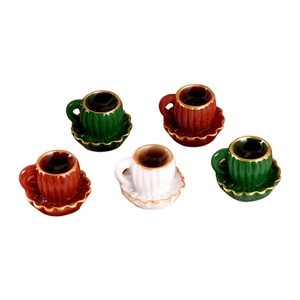 แก้วกาแฟจิ๋วเรซิ่นแบบแบนสำหรับตกแต่ง งานศิลปะเพ้นท์มือ สำหรับ DIY บ้านตุ๊กตา เครื่องดื่มจิ๋ว กาวครีม ติดโทรศัพท์ - Product Image 4