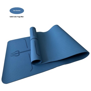 Tapete de Yoga <span class=keywords><strong>TPE</strong></span> de 6mm de Grosor, Antideslizante, con Absorción de Impactos, con Línea de Posición y Función de Cuerda para Saltar, Venta al Por Mayor de Fábrica - Product Image 2