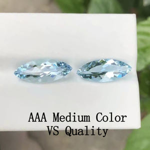マーキスシェイプ3x1.5 ~ 8x 4mmAAAミディアムカラー純正ルースカットジェムストーンクリスタルジュエリー価格天然アクアマリン - Product Image 3