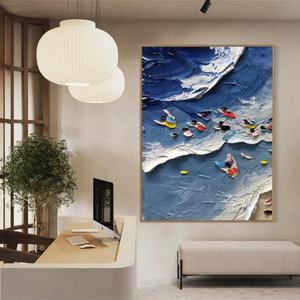 Peinture acrylique et à l'huile abstraite texturée 3D, nature morte, art mural en plâtre, toile faite à la main, décoration apaisante pour la maison et l'hôtel, prête à accrocher - Product Image 4