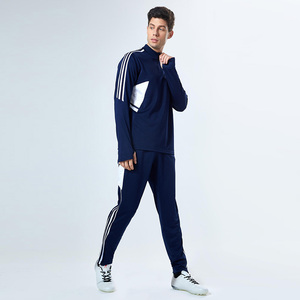 Tuta da Uomo 100% Poliestere Slim Fit con Zip 1/4, <span class=keywords><strong>Maglia</strong></span> a Maniche Lunghe e Pantaloni Sportivi, Completo Fitness Due Pezzi - Product Image 1