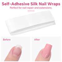 Bandes adhésives ultra-fines respirantes en soie et fibre de verre pour ongles, blanches, professionnelles, pour réparation et extension DIY