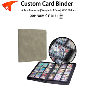Carpeta de Tarjetas Torson de Cuero PU Impermeable con Cierre, 9 Bolsillos, Doble Cara, Tamaño Personalizable, de Lujo, para Tarjetas de Juego Deportivas TCG - Product Image 1