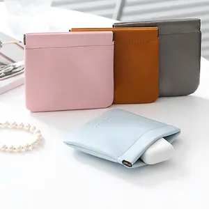 Mini borse per cosmetici in pelle PU all'ingrosso borsa per rossetto Shrapnel borsa per trucco chiusa automatica portamonete tasca per auricolare