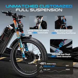 Bicicleta eléctrica robusta de estilo industrial con neumáticos gruesos, luces LED brillantes, estilo ciclomotor, para pasear por la arena de la playa, construcción sólida. - Product Image 4