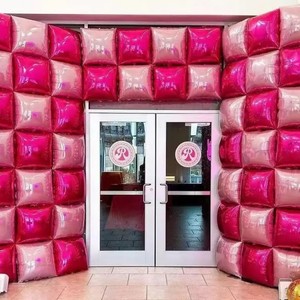 Bloc de Offre Spéciale fond mur feuille ballon bricolage <span class=keywords><strong>Double</strong></span> face cravate anniversaire fête à thème feuille décoré ballons carrés - Product Image 5