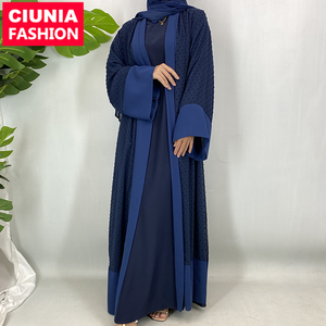 Super grande sconto prezzo $9.9 Chiffon Open Abaya con Hijab di alta qualità due pezzi Muslim Abaya fabbrica di moda all'ingrosso 1937 # - Product Image 1