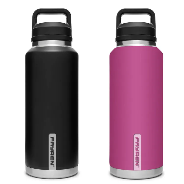 Amazon Top Sell Wholesale Custom Logo Flask Bottle Double Wall Stainless Steel Vacuum Insulated Sport Bottle With Double Lid