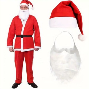 Costume de Père <span class=keywords><strong>Noël</strong></span> unisexe pour adultes, robe de <span class=keywords><strong>Noël</strong></span> rouge, déguisement pour hommes et femmes, tenue de fête d'Halloween - Product Image 5
