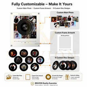 Bravion Custom OEM Michael Jackson Music Vinyl <strong>Record</strong> <strong>Player</strong> Michael Jackson Album Rotating CD NFC Music Fridge Magnet <strong>Speaker</strong> - Product Image 6