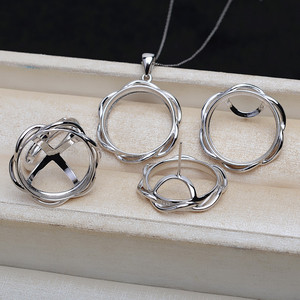 WENCHI S925 Plata, Set de Soportes para Pendientes Colgantes, Base Plana para Perlas de 20mm, Componentes de Joyería Vacíos, Caja - Product Image 1