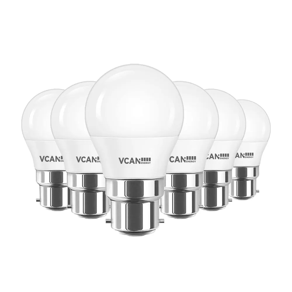 VCAN 6.5W B22 كرة الجولف LED المصابيح الضوئية 60W يعادل 806Lm 2700K الدافئة الصغيرة بيضاء B22 لمبة توفير الطاقة غير خافتة لمبة بقيادة