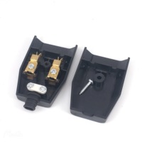 Prise UE ronde à 2 broches noire et blanche 2,5A Allemagne UE, connecteur de câblage, câble d'alimentation, femelle et mâle pour chauffage