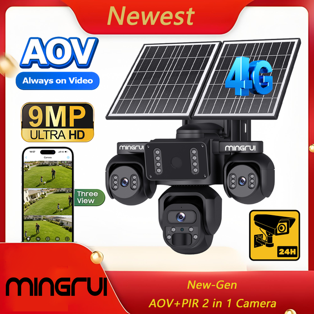 UBOX Pro Solar 4G Camera 9MP HD Full Color Night Vision 3 Screen 24/7 Surveillance Wireless Outdoor Security Camera Wholesale