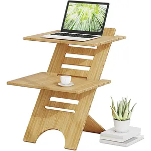 Height adjustable desktop notebook computer office desk foldable wooden laptop stand