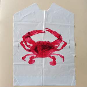 Stampate personalizzate PE monouso soffiaggio aragosta bavaglini morbidi oleata pellicola protettiva <span class=keywords><strong>per</strong></span> uso ristorante <span class=keywords><strong>per</strong></span> adulti - Product Image 3