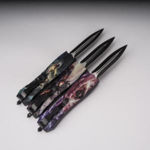 Dao gấp tự động lò xo, khóa tự vệ OTF, có tay cầm, dùng cho cắm trại - Product Image 1