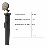 Trípode Magnético Plegable de 1.8M y Palo Selfie con Control Remoto para iPhone 17/16/15 y Smartphones Android - Vlog Giratorio de Aluminio y ABS